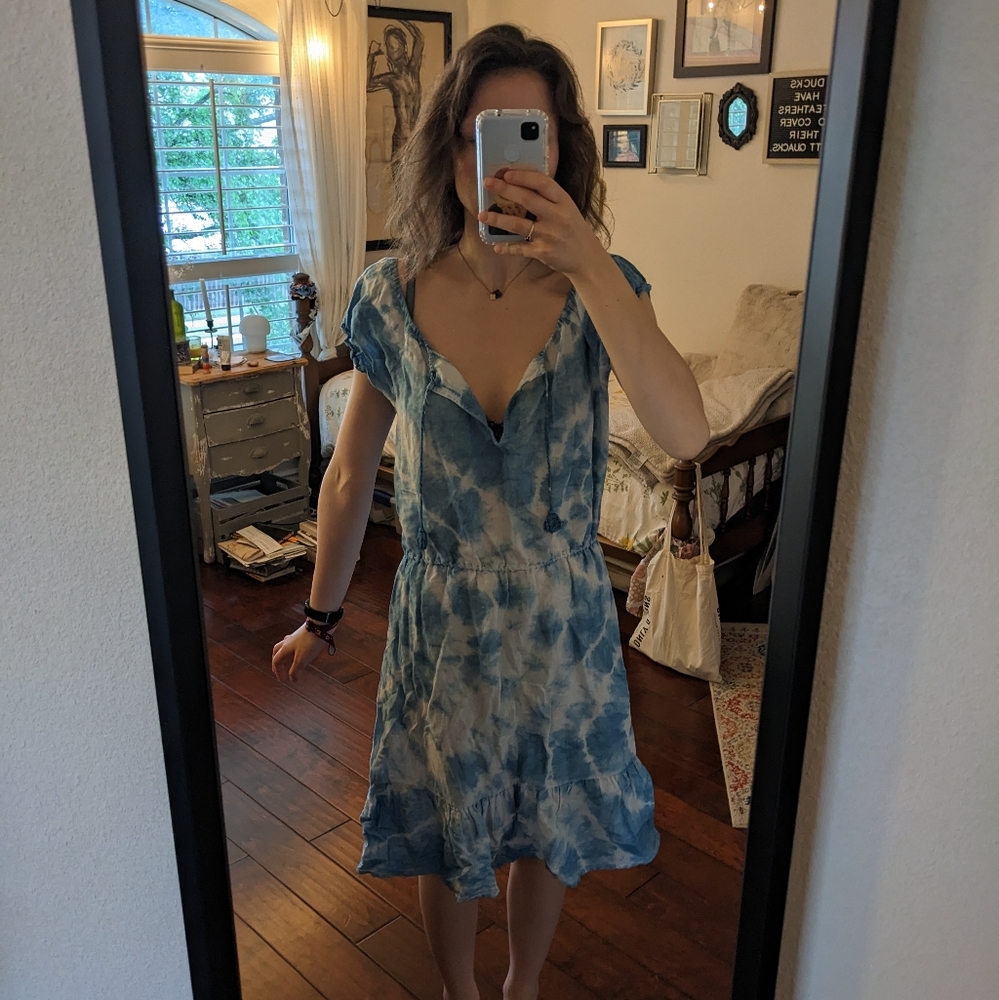 J. Crew dress hand dyed Indigo